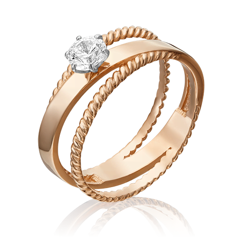 Золотое кольцо с вставками Swarovski
