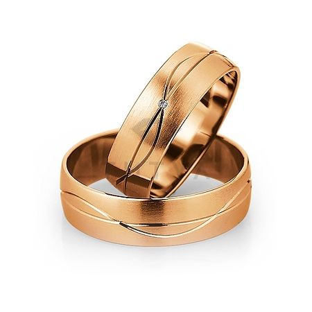 Т-26977 золотые парные обручальные кольца (ширина 6 мм.) (цена за пару)