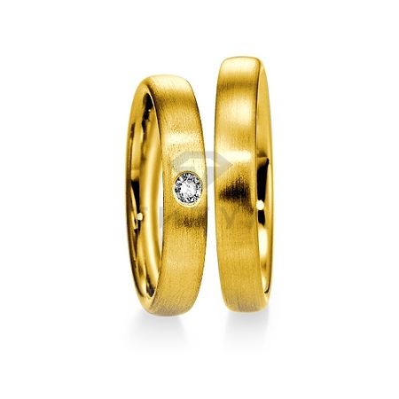 Т-27809 золотые парные обручальные кольца (ширина 4 мм.) (цена за пару)
