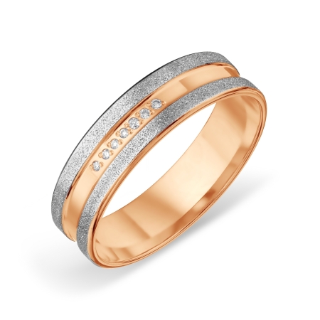 Ювелирный завод Топаз Обручальное кольцо из комбинированного золота с бриллиантом