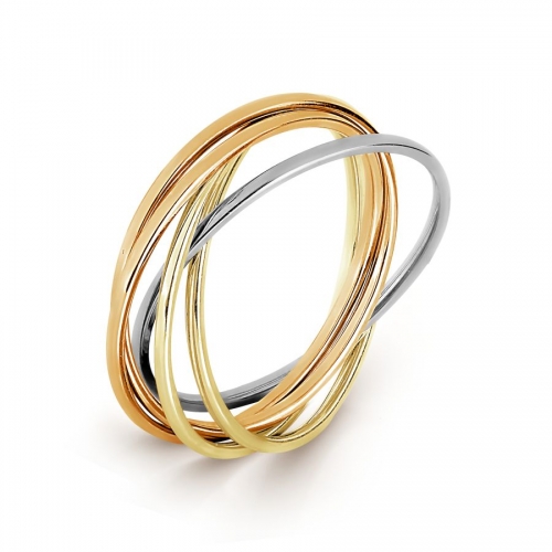 Ювелирный завод Топаз Золотое кольцо Тринити без камней