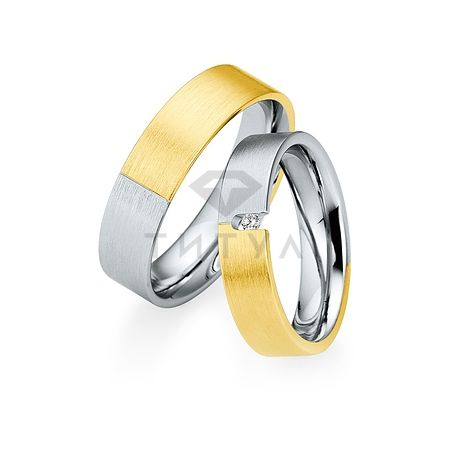 Т-28379 золотые парные обручальные кольца (ширина 5 мм.) (цена за пару)
