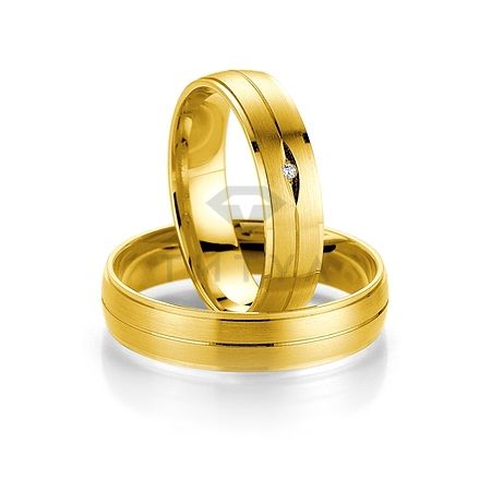 Т-27072 золотые парные обручальные кольца (ширина 5 мм.) (цена за пару)