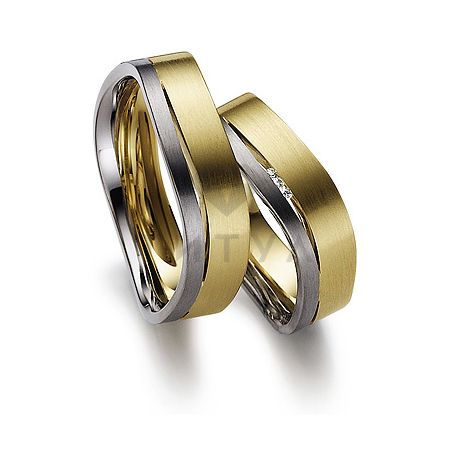 Т-28428 золотые парные обручальные кольца (ширина 6 мм.) (цена за пару)