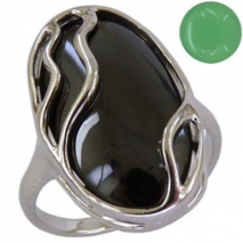 Женское кольцо из серебра 925 пробы с нефритом