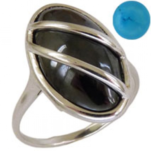 Женское кольцо из серебра 925 пробы c бирюзой