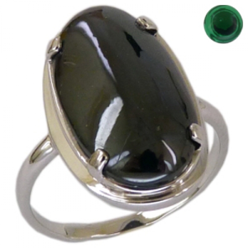 Женское кольцо из серебра 925 пробы c малахитом