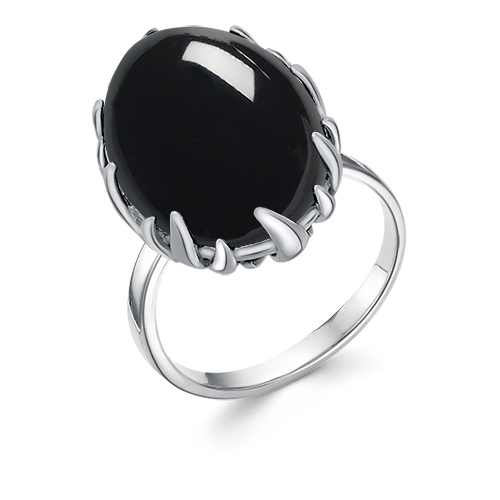 Женское кольцо из серебра 925 пробы с ониксом