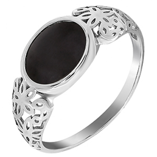 Женское кольцо из серебра 925 пробы с ониксом