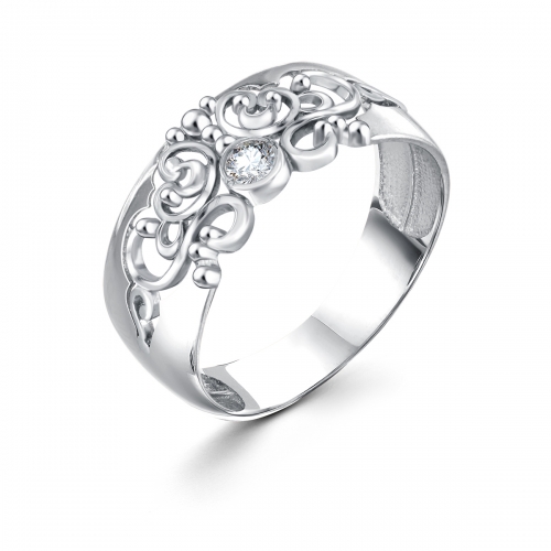 Женское кольцо из серебра 925 пробы с фианитом
