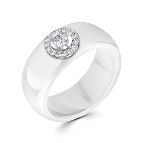 Женское кольцо из серебра 925 пробы c керамикой и фианитами