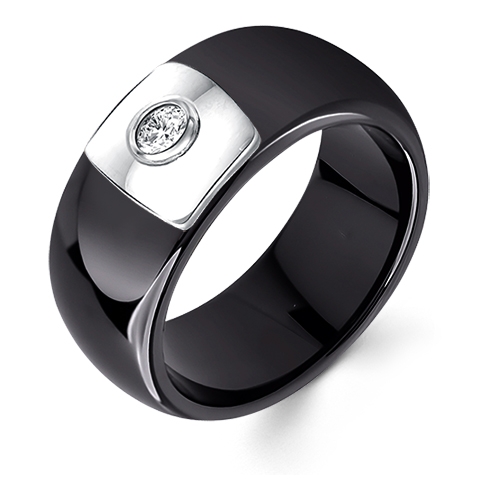 Женское кольцо из серебра 925 пробы c керамикой и фианитами