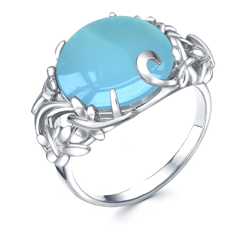 Женское кольцо из серебра 925 пробы c кошачим глазом