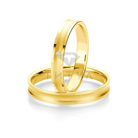 Т-26753 золотые парные обручальные кольца (ширина 3 мм.) (цена за пару)
