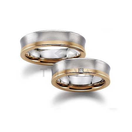 Т-28688 золотые парные обручальные кольца (ширина 6 мм.) (цена за пару)
