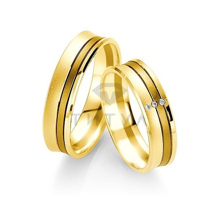 Т-27299 золотые парные обручальные кольца (ширина 5 мм.) (цена за пару)