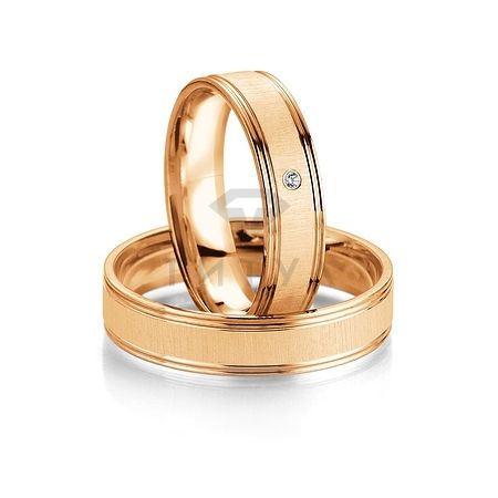 Т-27627 золотые парные обручальные кольца (ширина 5 мм.) (цена за пару)