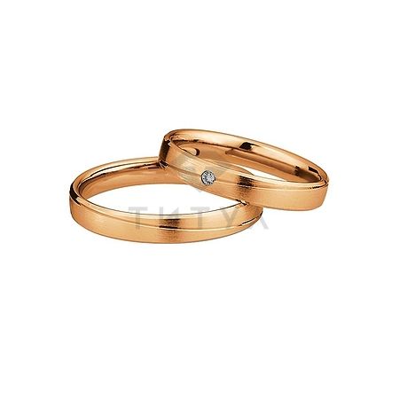 Т-26786 золотые парные обручальные кольца (ширина 3 мм.) (цена за пару)