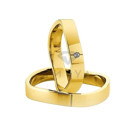 Т-26934 золотые парные обручальные кольца (ширина 4 мм.) (цена за пару)