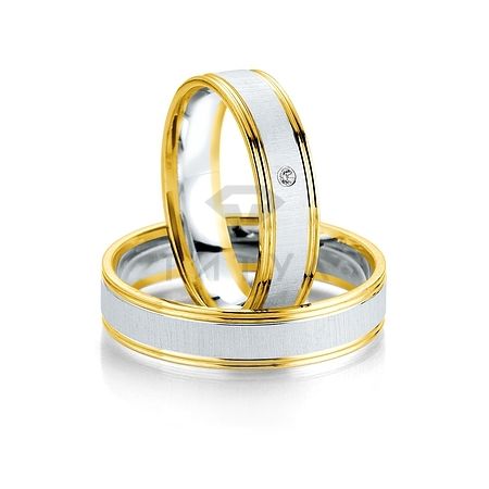 Т-27177 золотые парные обручальные кольца (ширина 5 мм.) (цена за пару)
