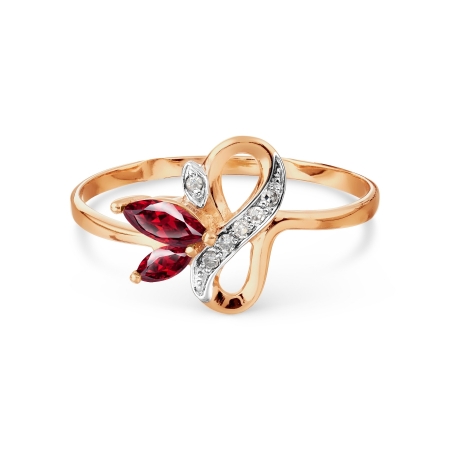 Т141015766 золотое кольцо с рубинами и бриллиантами
