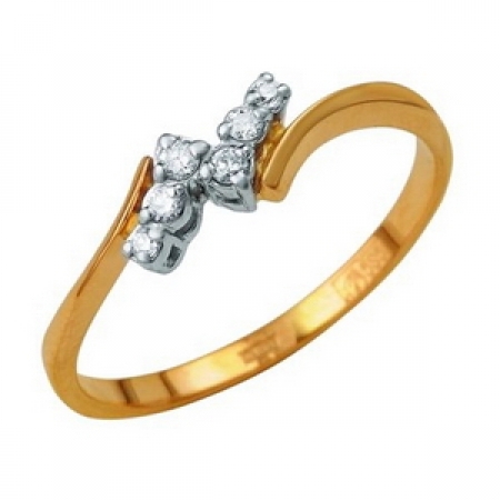 Т-12904 золотое кольцо с бриллиантами