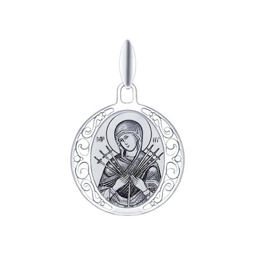 SOKOLOV Иконка из серебра с лазерной обработкой Икона Божьей Матери, Семистрельная