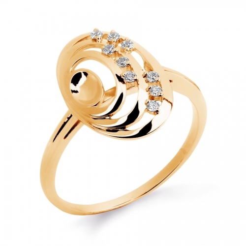 Ювелирный завод Топаз Золотое кольцо с фианитами