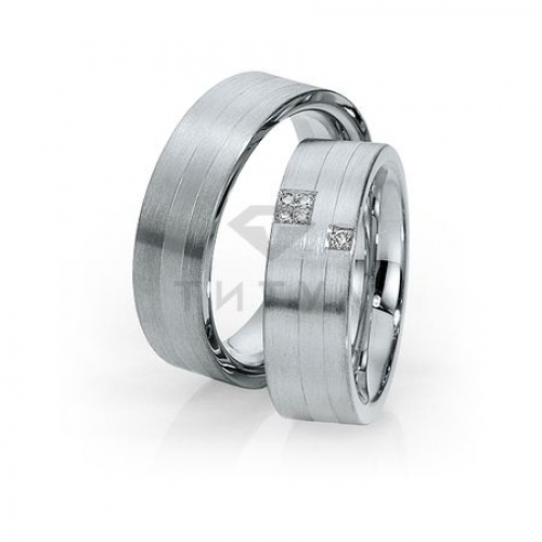 Т-28975 золотые парные обручальные кольца (ширина 7 мм.) (цена за пару)