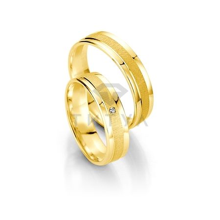Т-27408 золотые парные обручальные кольца (ширина 5 мм.) (цена за пару)