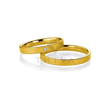 Т-27029 золотые парные обручальные кольца (ширина 3 мм.) (цена за пару)