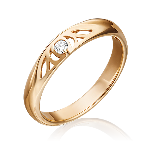 Ювелирный завод «Платина» Кольцо из красного золота с бриллиантом
