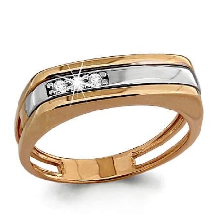 Т-25709 мужское золотое кольцо с бриллиантом