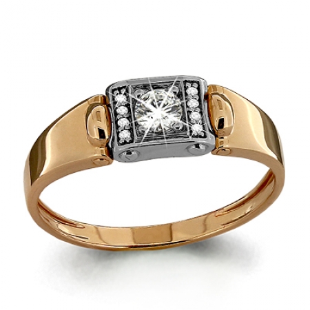 Т-25706 мужское золотое кольцо с бриллиантом