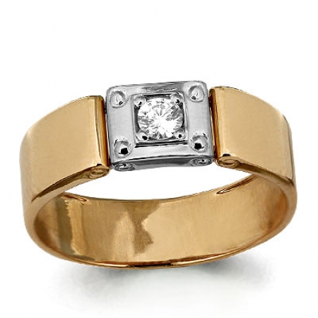 Т-25723 мужское золотое кольцо с бриллиантом