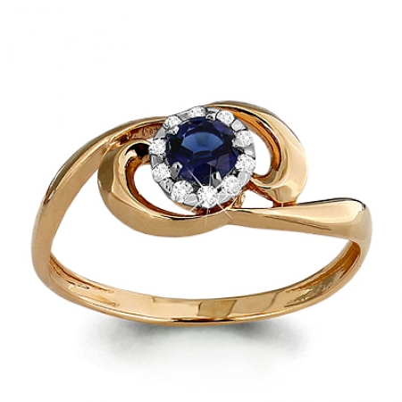 Ювелирная компания «ТИТУЛ» Золотое кольцо с сапфиром, бриллиантом