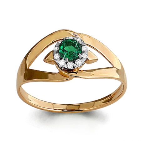 Ювелирная компания «ТИТУЛ» Золотое кольцо с изумрудом, бриллиантом