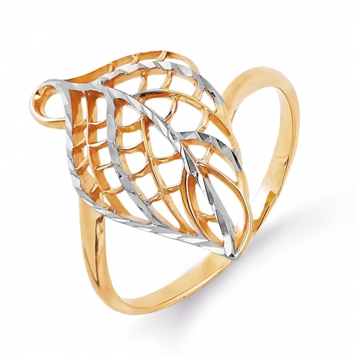 Ювелирный завод Топаз Золотое кольцо в виде листа без камней