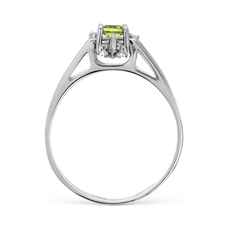 Т331017094 кольцо с хризолитом и бриллиантами