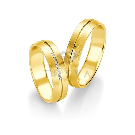 Т-28699 золотые парные обручальные кольца (ширина 5 мм.) (цена за пару)