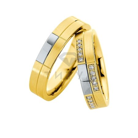 Т-28804 золотые парные обручальные кольца (ширина 5 мм.) (цена за пару)