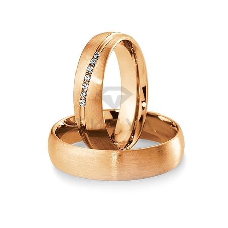 Т-27997 золотые парные обручальные кольца (ширина 5 мм.) (цена за пару)