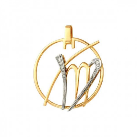 Костромской ювелирный завод Подвеска знак зодиака Дева из золота с бриллиантами
