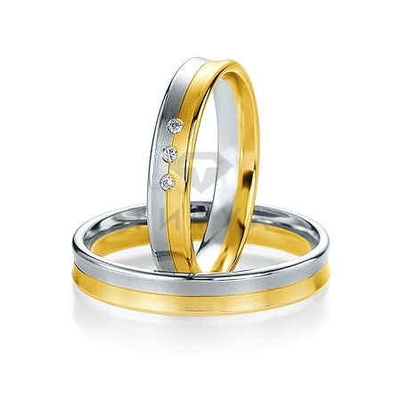 Т-27457 золотые парные обручальные кольца (ширина 4 мм.) (цена за пару)