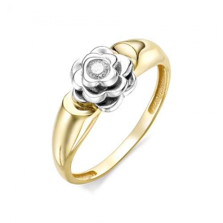 12256-300 женское кольцо из желтого золота с бриллиантом
