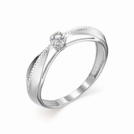12846-200 женское кольцо из белого золота с бриллиантом