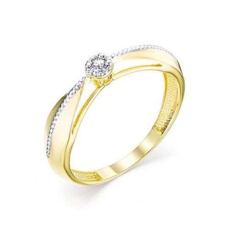 12846-300 женское кольцо из желтого золота с бриллиантом