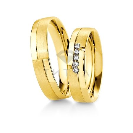 Т-27820 золотые парные обручальные кольца (ширина 5 мм.) (цена за пару)