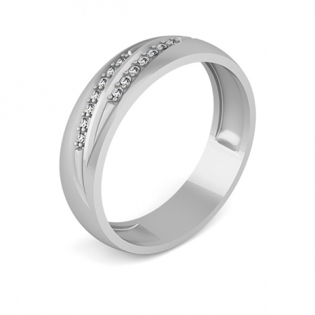 Костромской ювелирный завод Обручальное кольцо из белого золота с бриллиантами