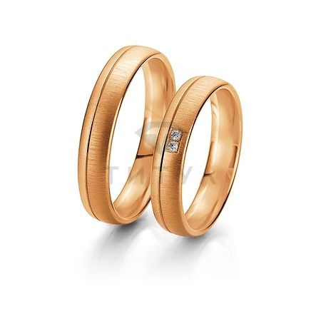Т-27322 золотые парные обручальные кольца (ширина 4 мм.) (цена за пару)
